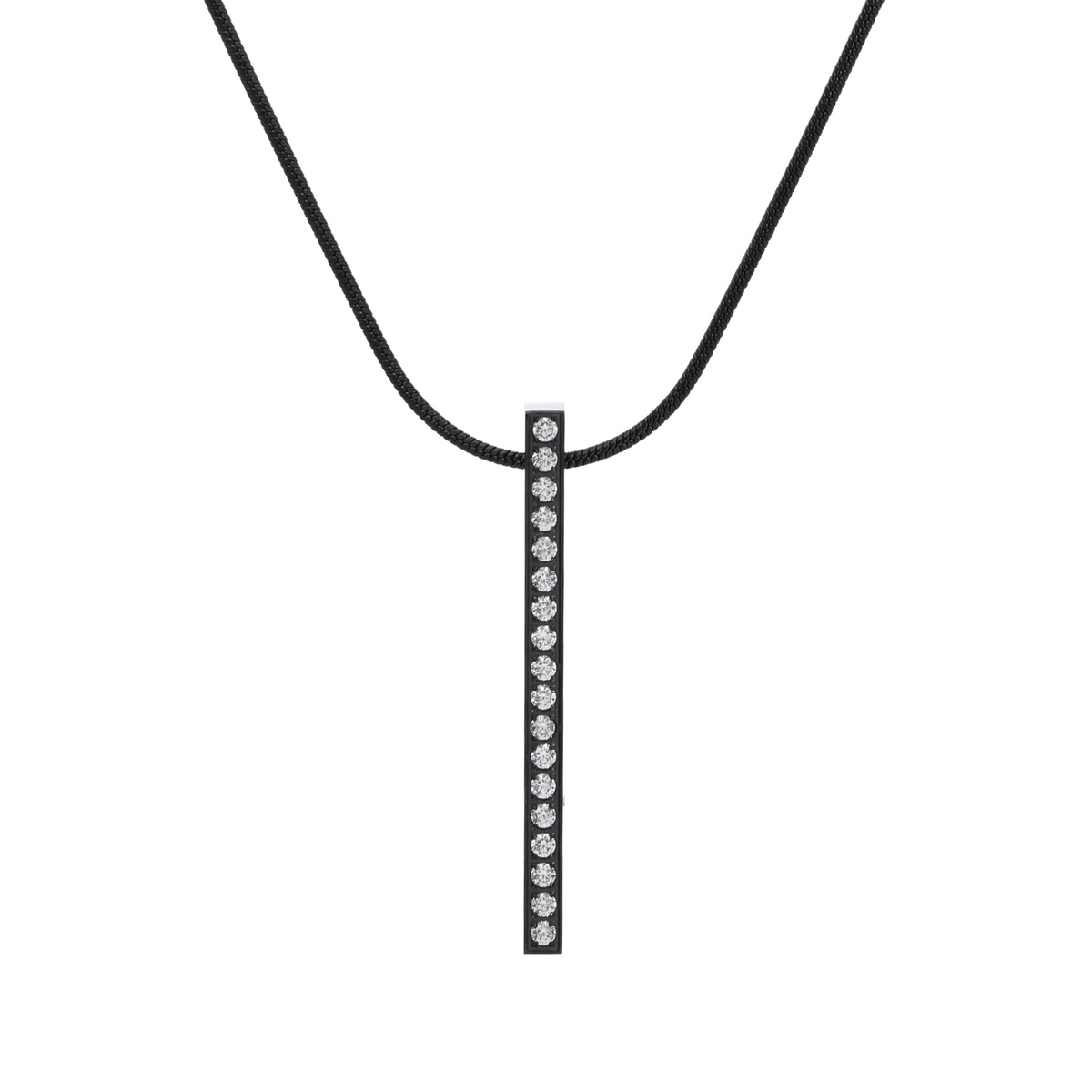 PT107B B.Tiff Black 18-Stone Bar Pendant