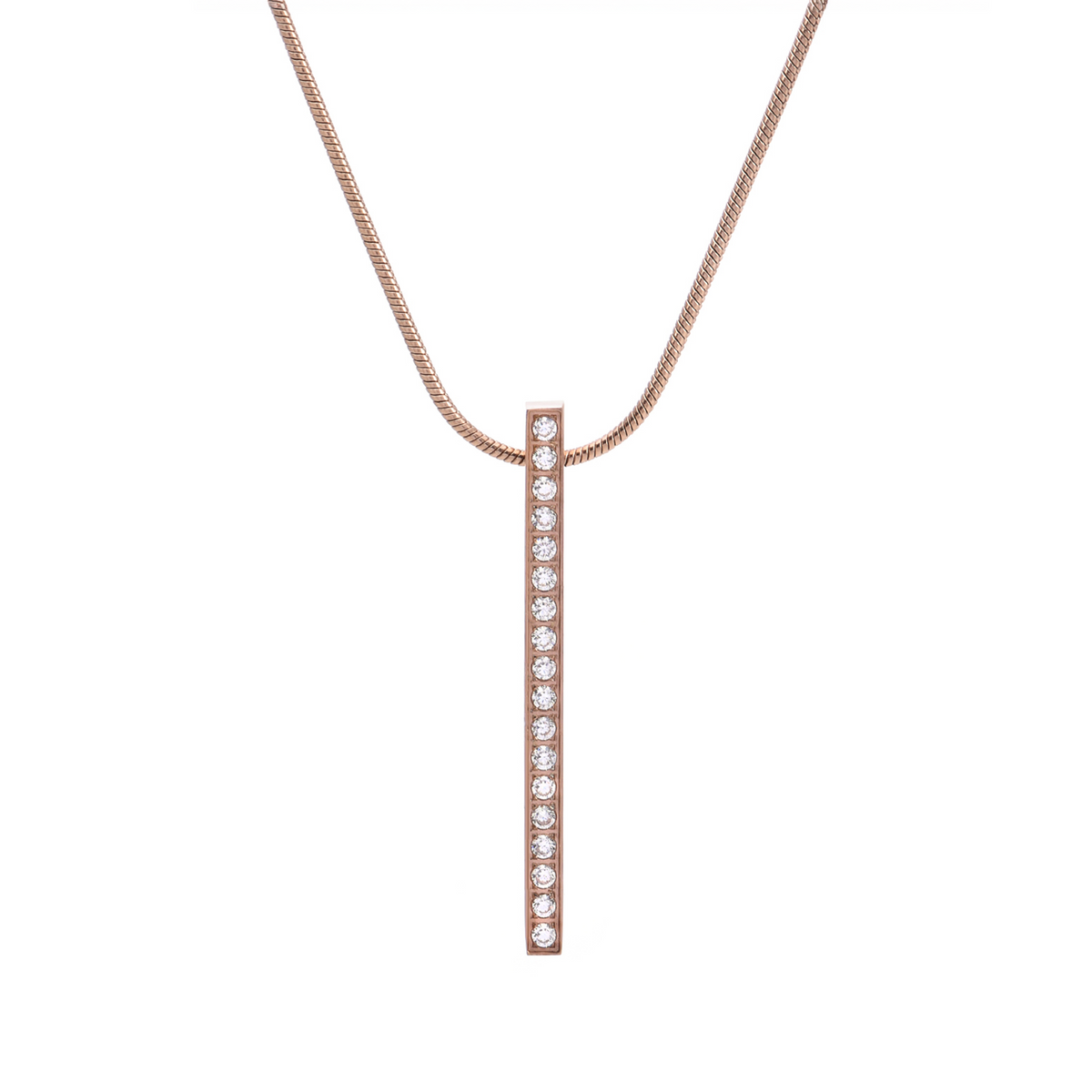 PT107RG B.Tiff Rose Gold 18-Stone Bar Pendant