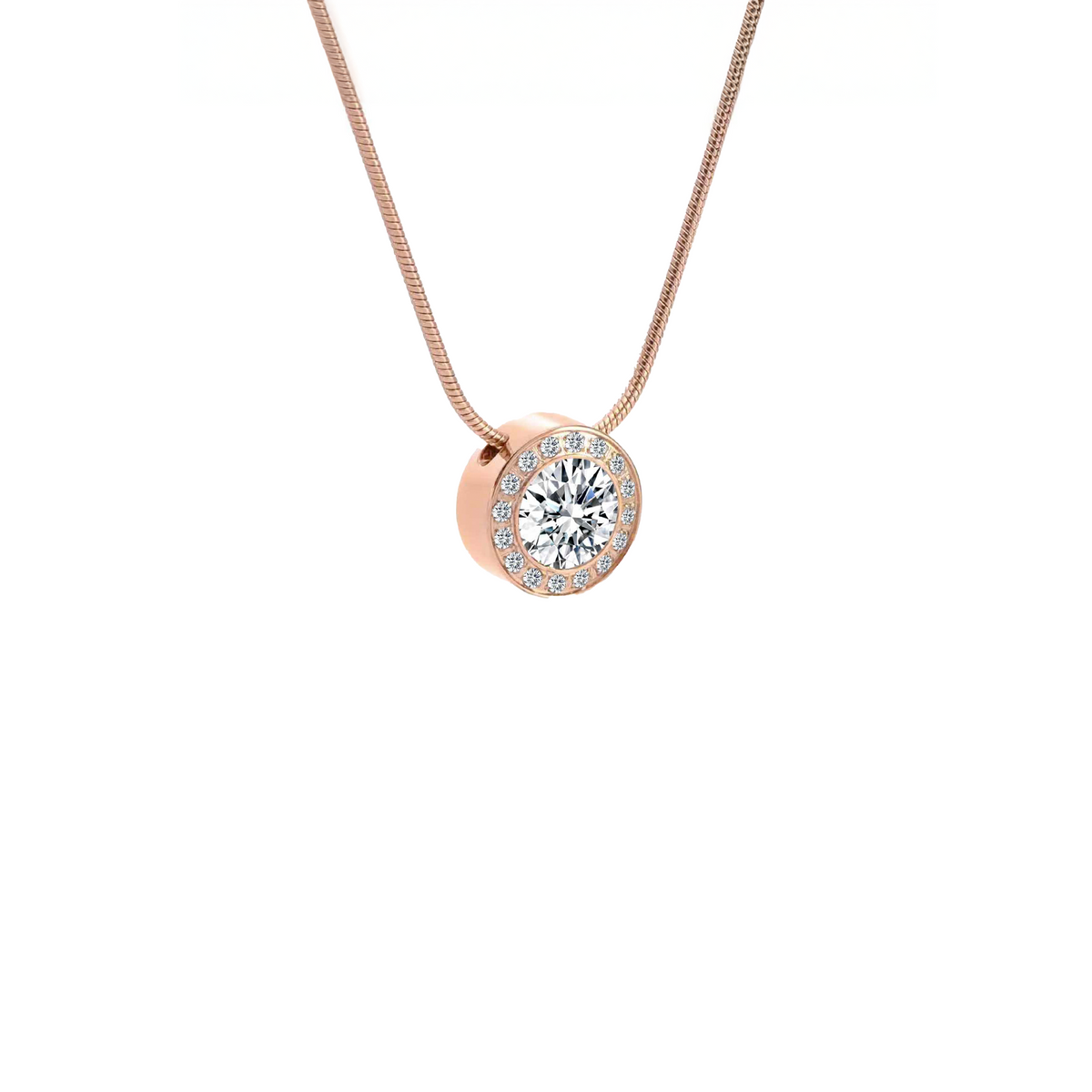 PT125RG B.Tiff Rose Gold Aŭreolo 2ct Pendant Necklace