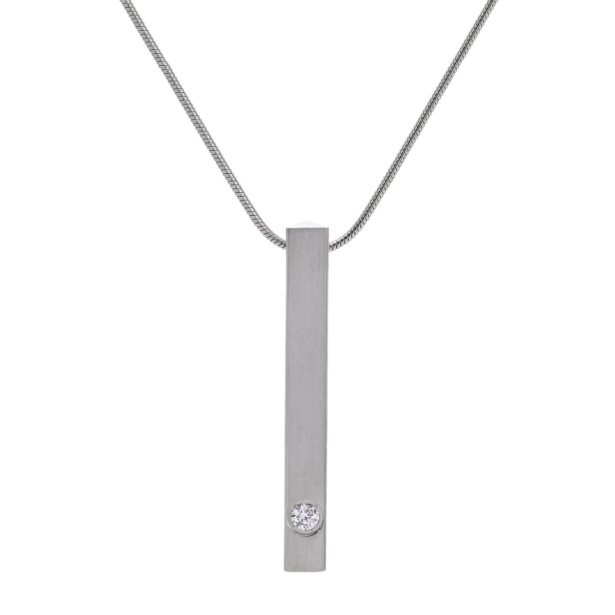 PT223W B.Tiff Supera Triangular Bar Pendant Necklace