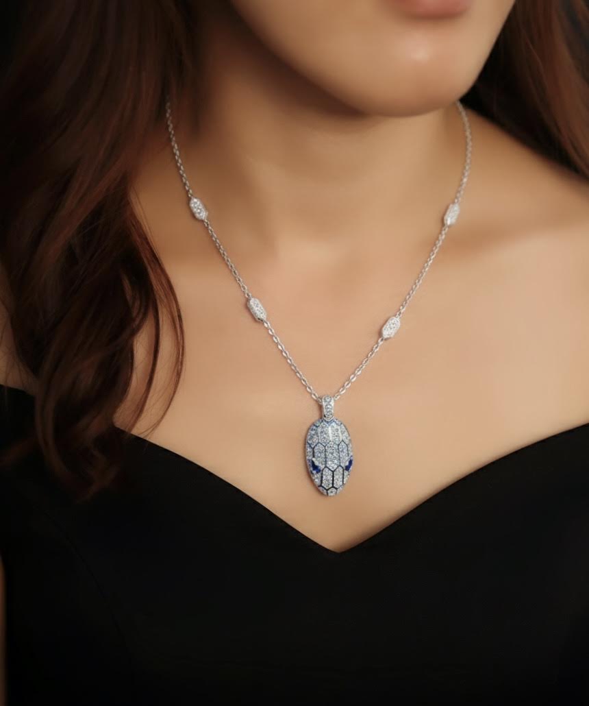 PT307W B.Tiff  Pavé Viper Pendant Necklace