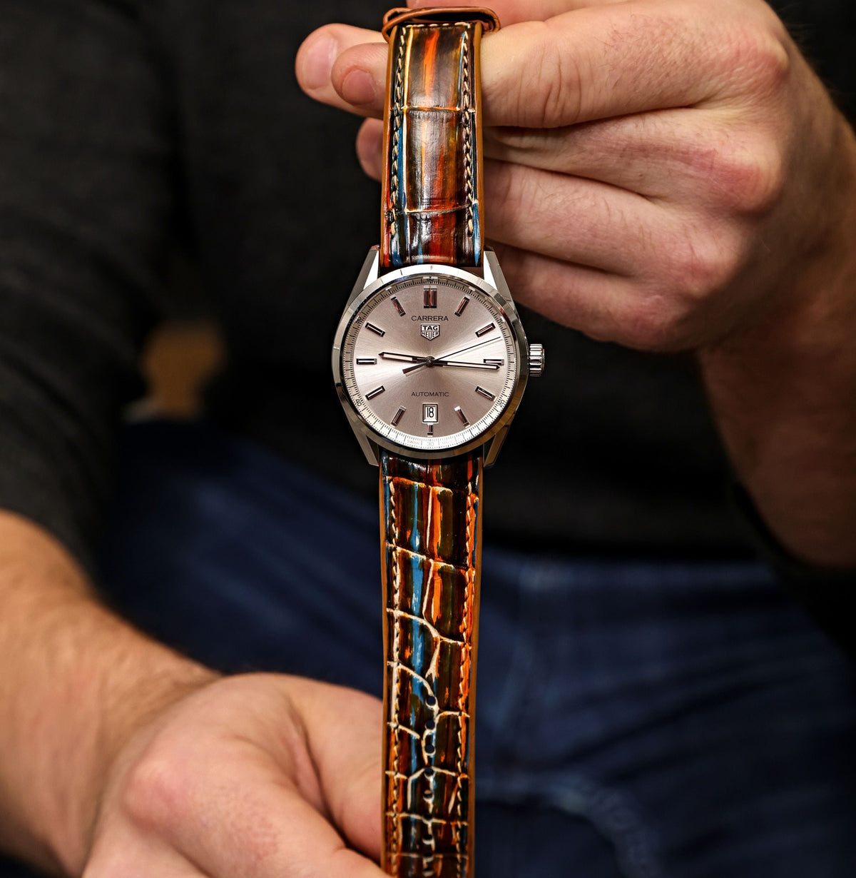 Picasso Patina Alligator Leather Watch Strap 18mm