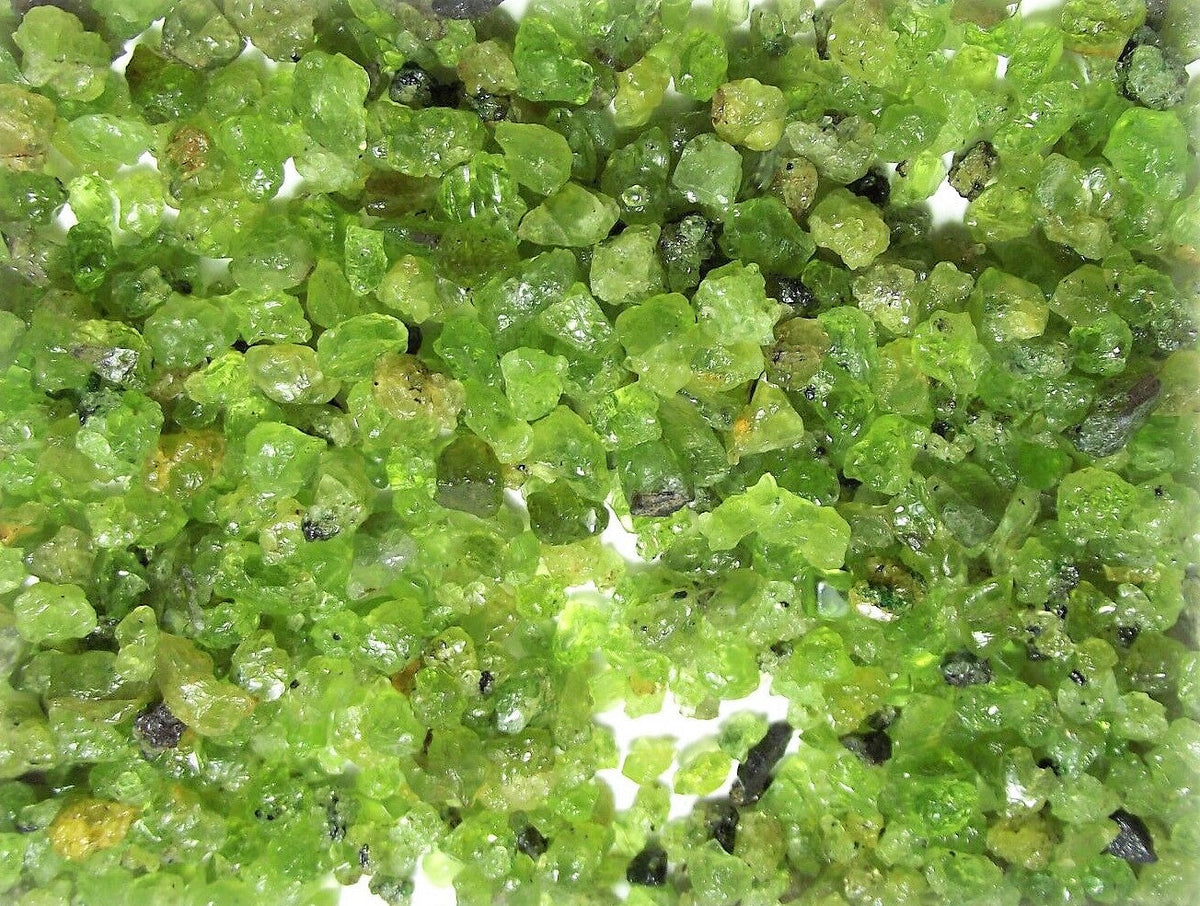 Arizona Peridot Rough Facet 25 Carat Lime Green Small Stones Bulk Lot