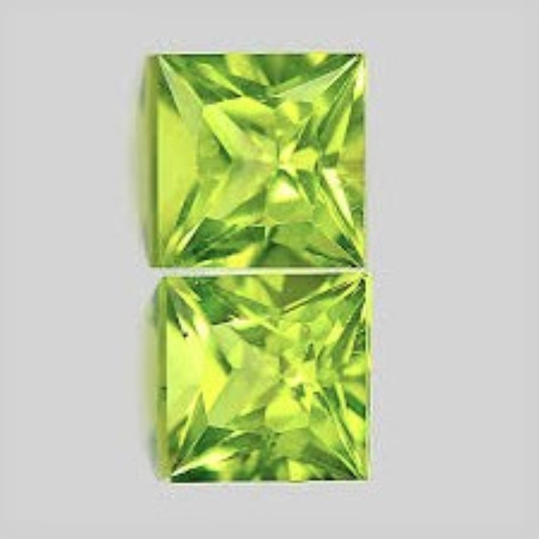 Peridot Princess Cut Pakistani Gem Square