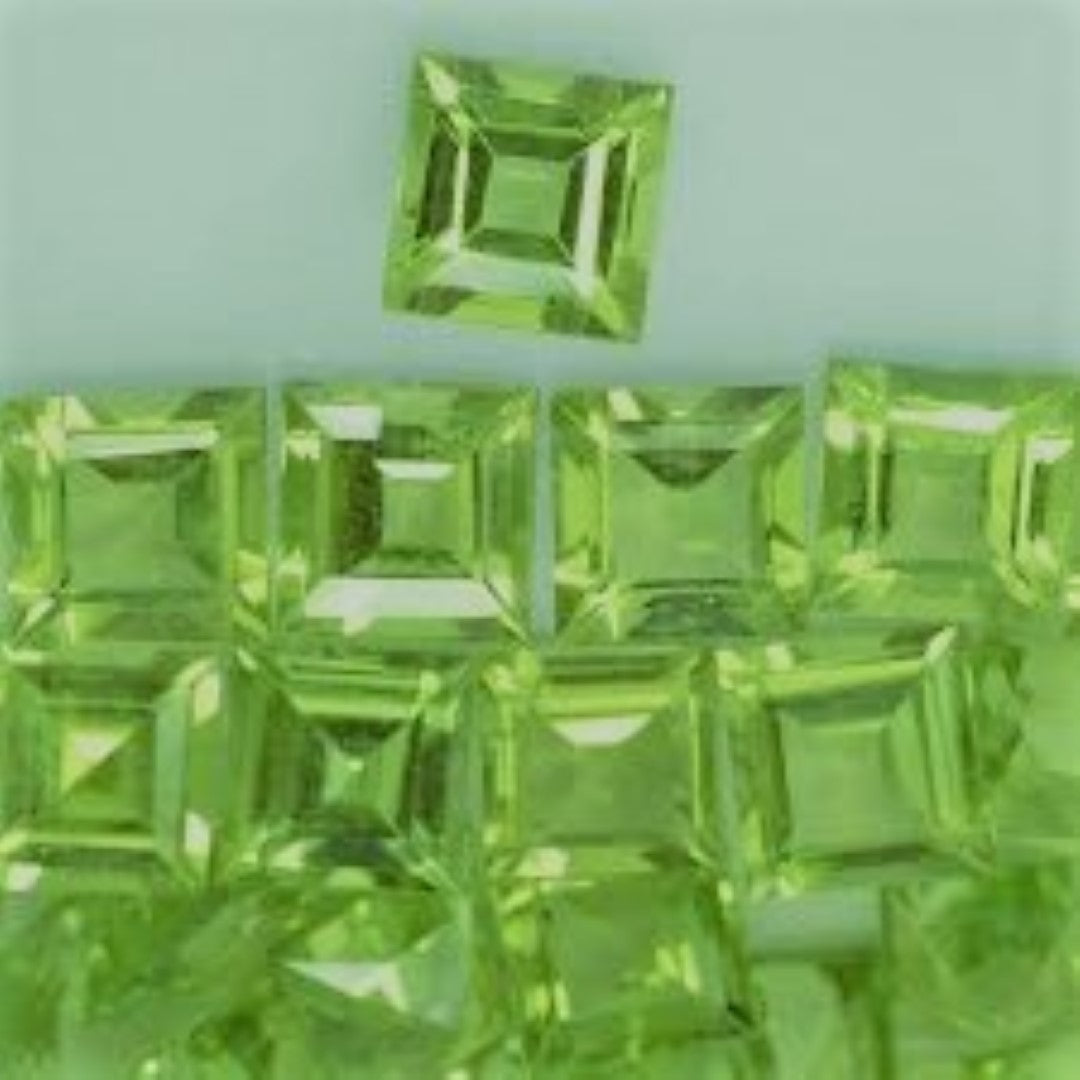 Peridot Princess Cut Pakistani Gem Square