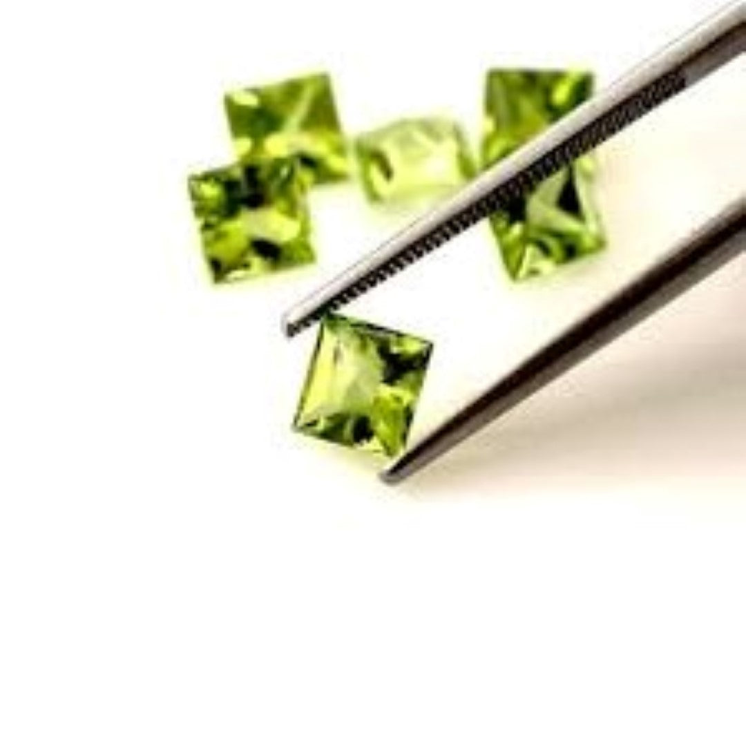 Peridot Princess Cut Pakistani Gem Square