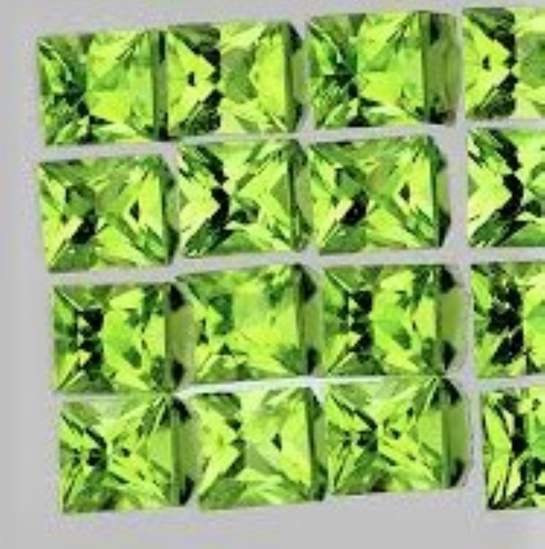 Peridot Princess Cut Pakistani Gem Square