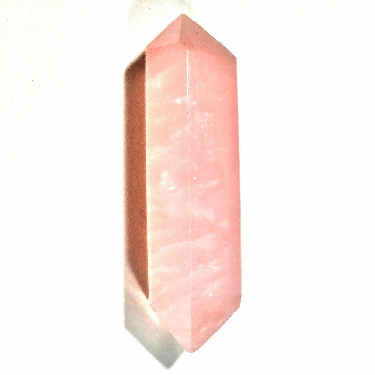 Rose Quartz Pink Crystal Obelisk Gem Double Terminated Wand