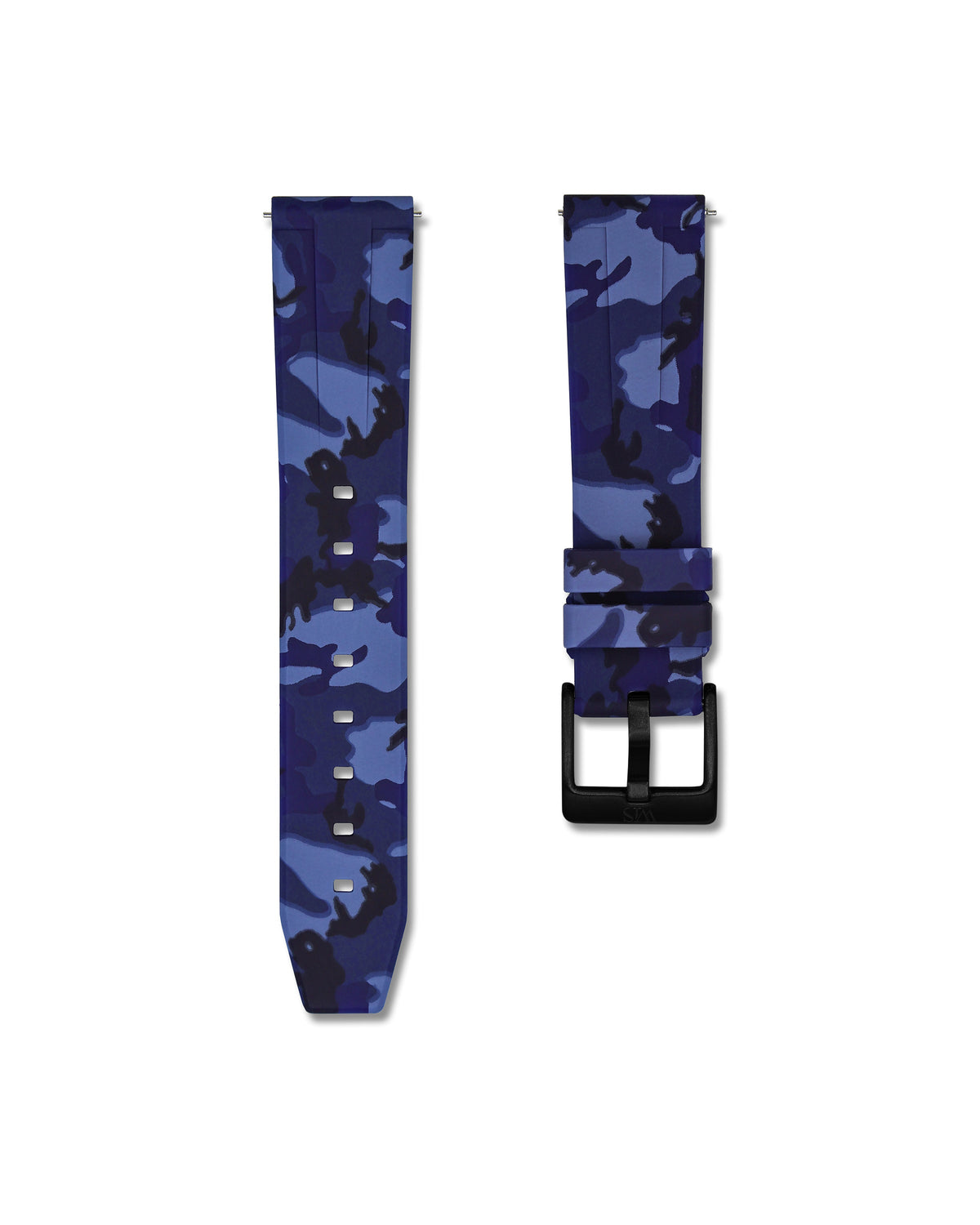 Blue Camo Quick Release Rubber Strap 24mm