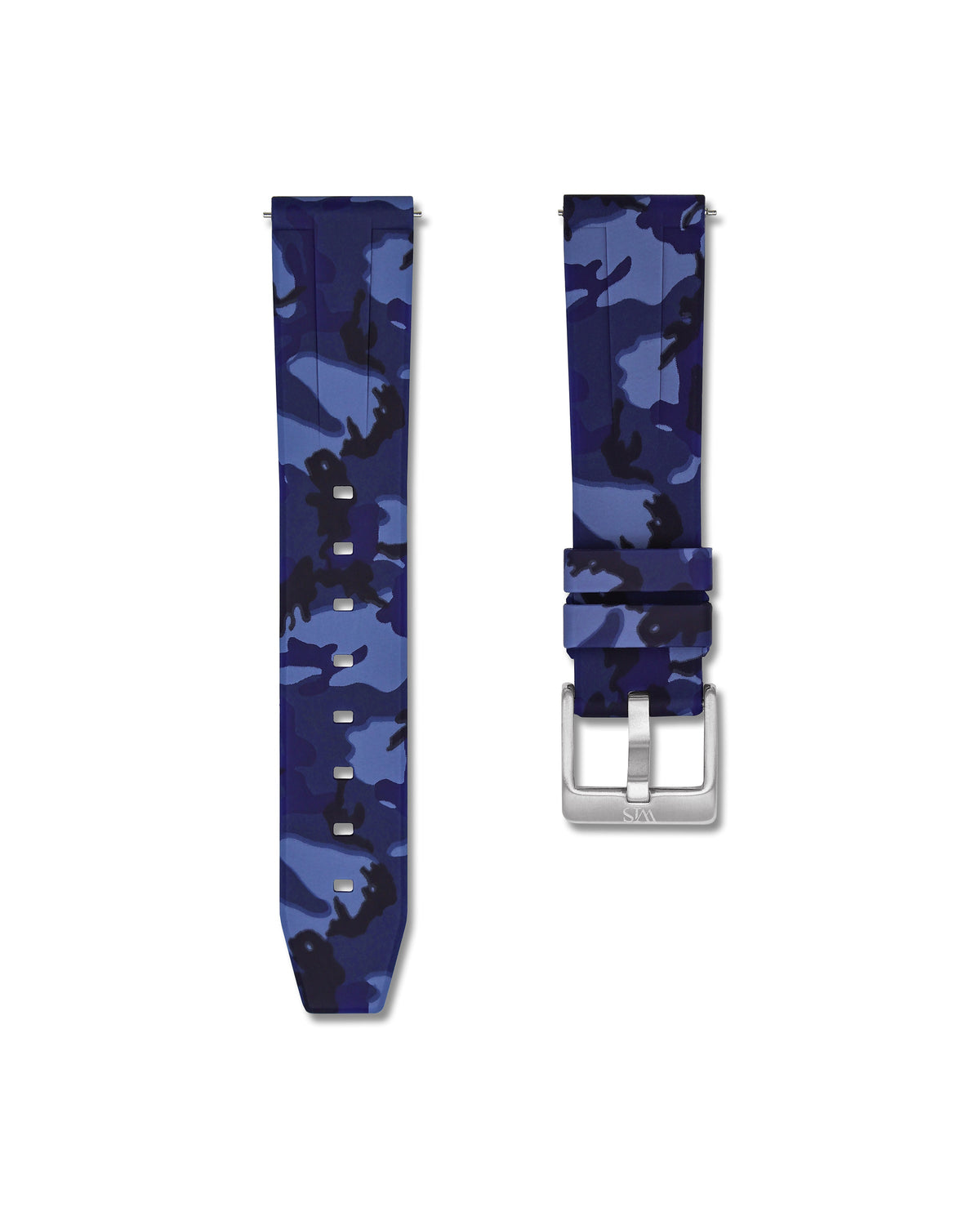 Blue Camo Quick Release Rubber Strap 22mm