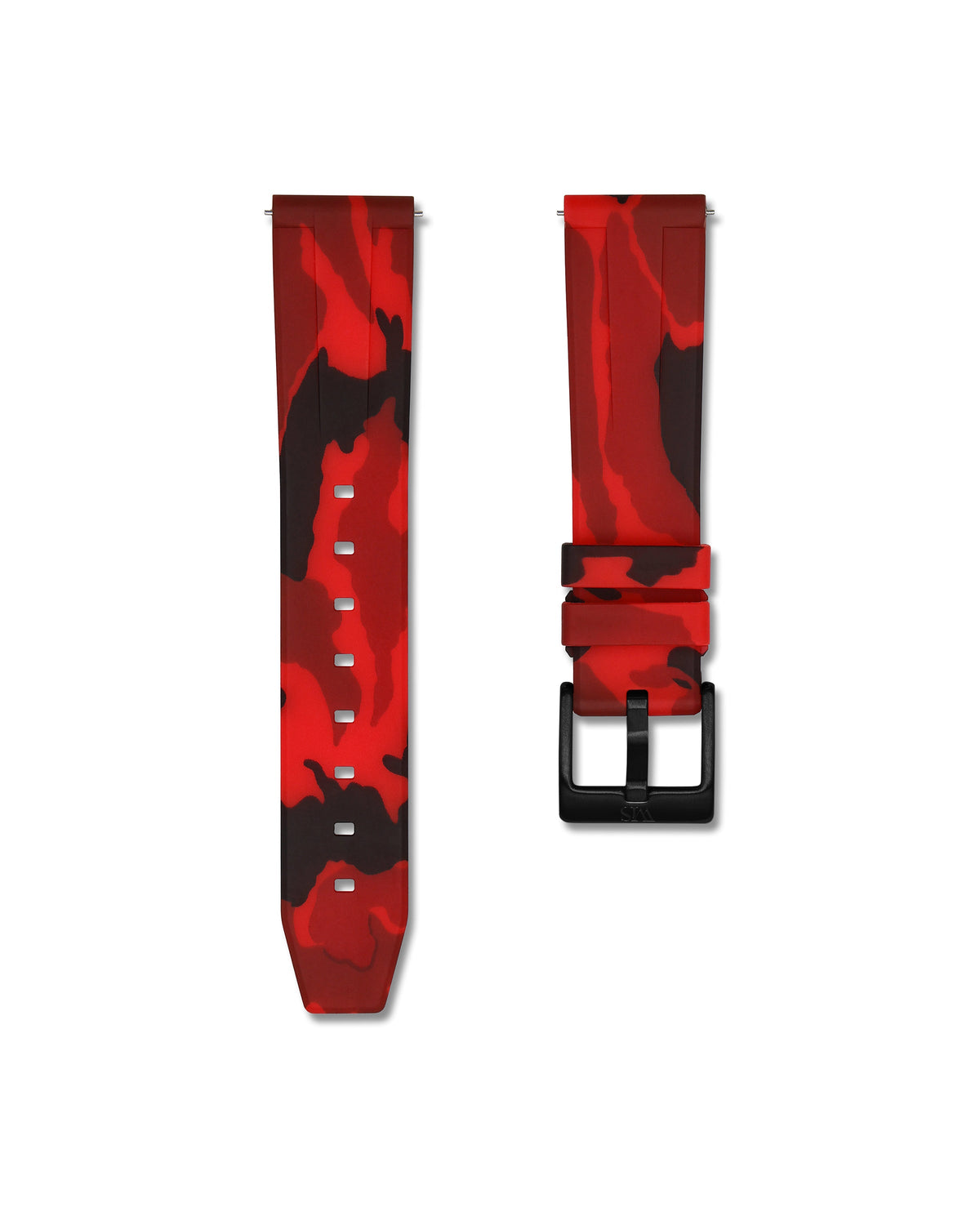 Red Camo Quick Release Rubber Strap 22mm