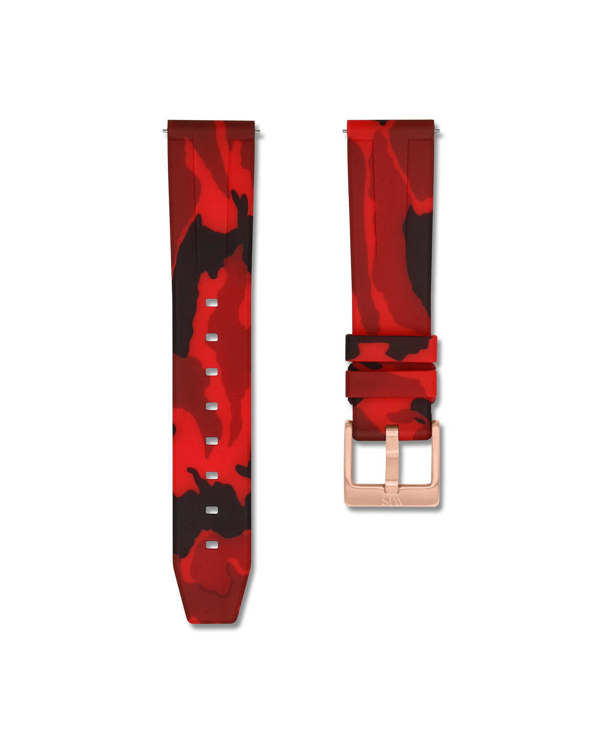 Red Camo Quick Release Rubber Strap 22mm