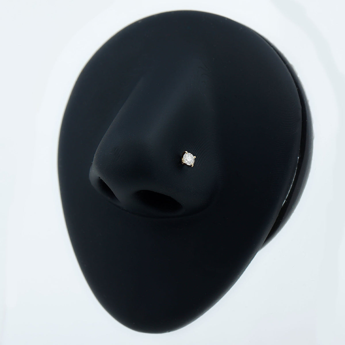 Round Shape Moissanite Solitaire Nose Pin