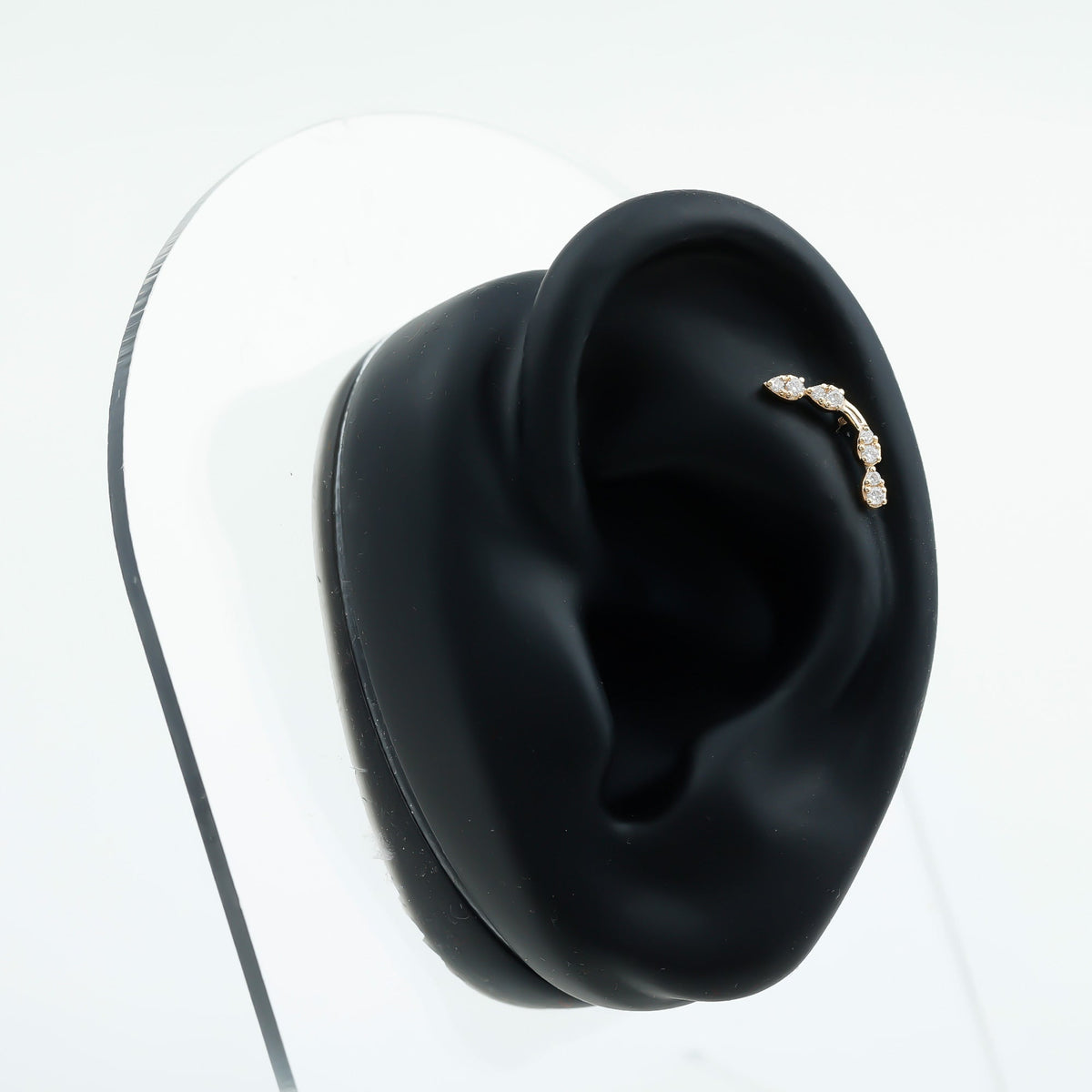 Certified Moissanite Curved Helix Earring for Her