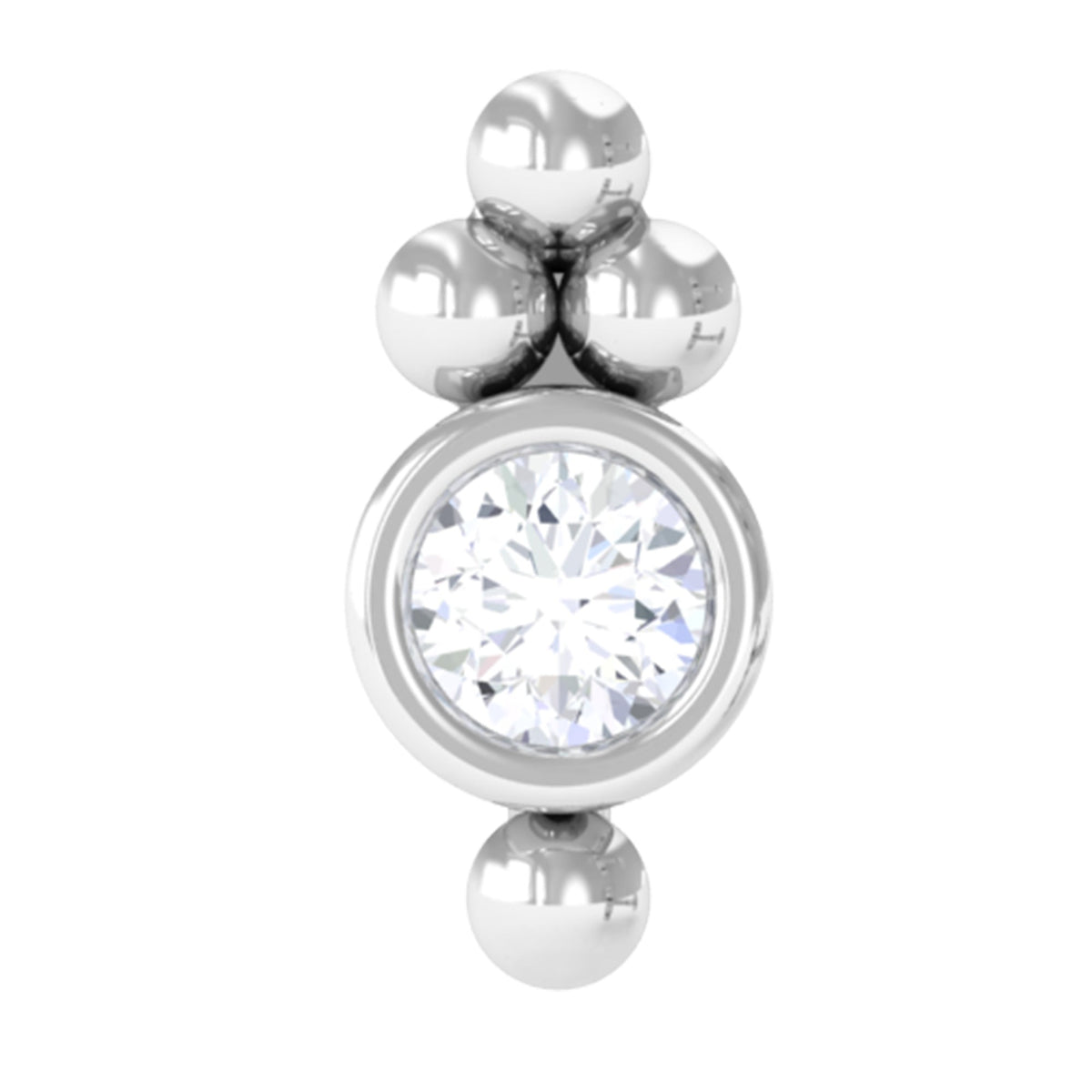 Dainty Diamond Beaded Conch Earring