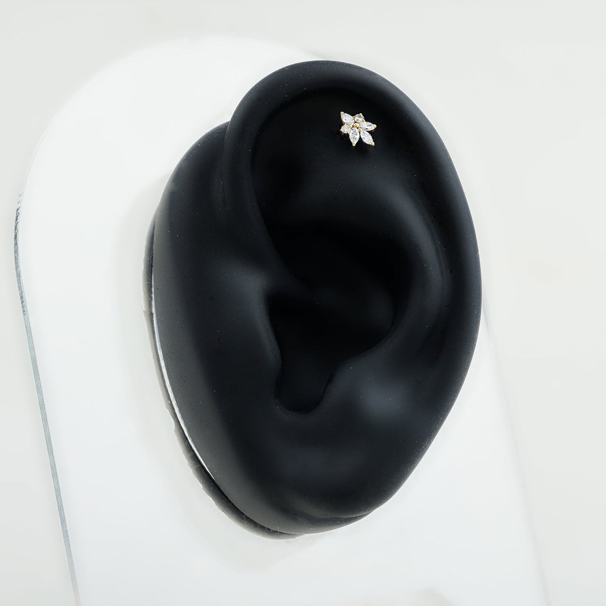 Marquise and Round Moissanite Cluster Floral Earring