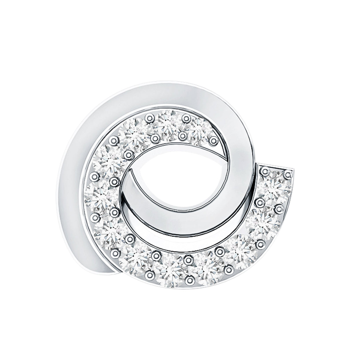Moissanite Swirl Earring for Second Hole Piercing