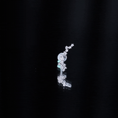 Diamond Cluster Crawler Earring for Helix Piercing