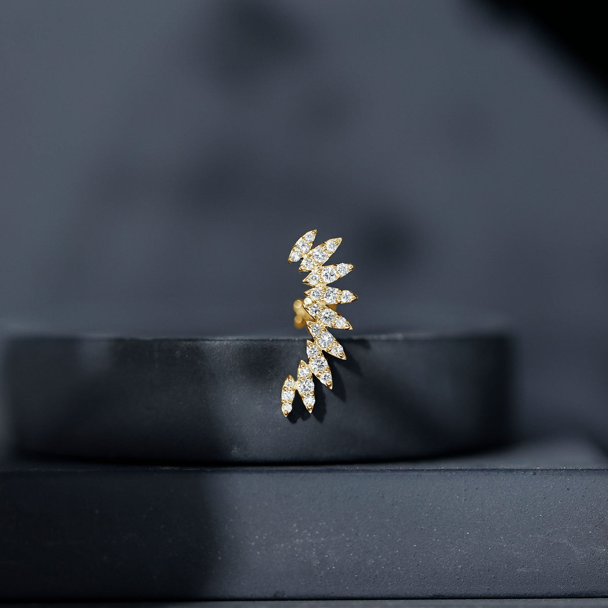 Diamond Wing Crawler Earring for Helix Piercing