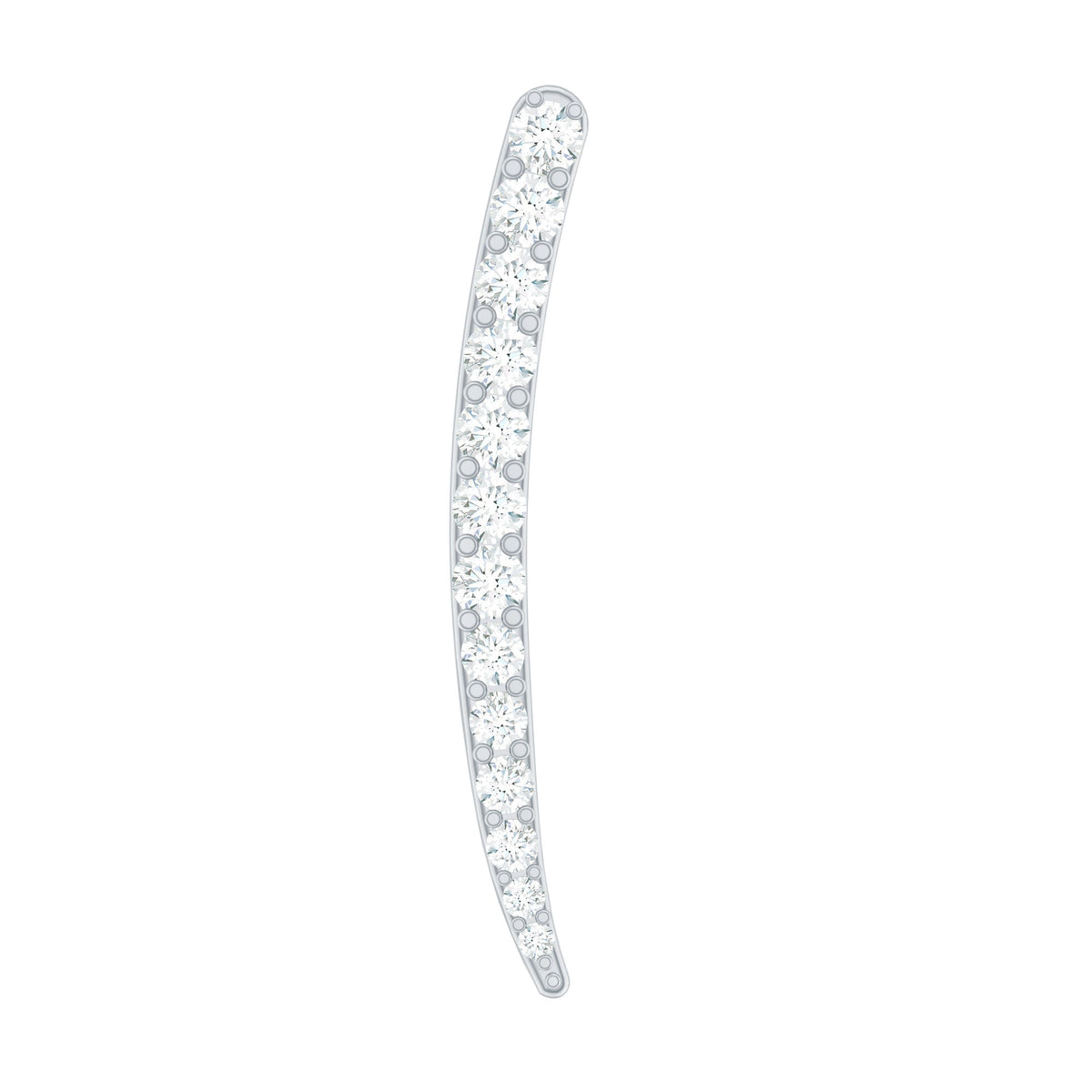 Minimalist Moissanite Curved Climber Earring
