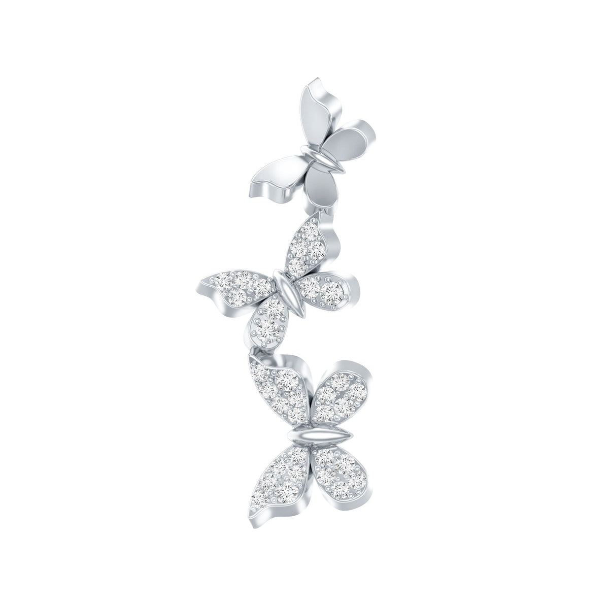 Moissanite Butterfly Climber Earring for Helix Piercing