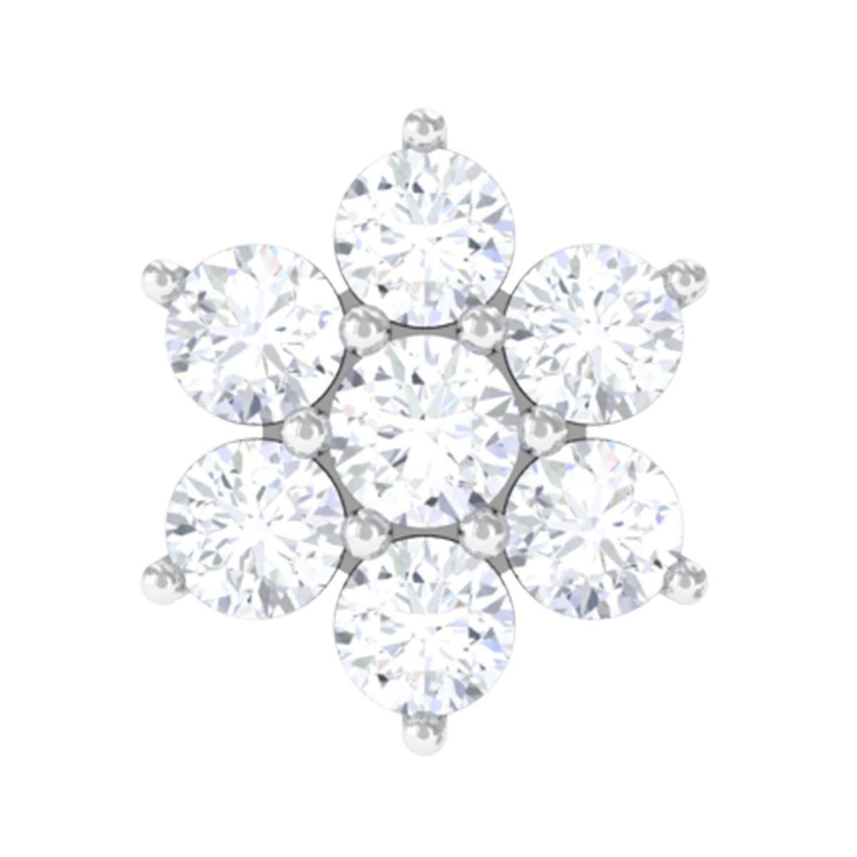 Tiny Moissanite Flower Cluster Earring for Conch Piercing