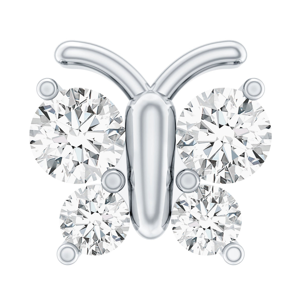 Natural Diamond Butterfly Earring for Cartilage Piercing