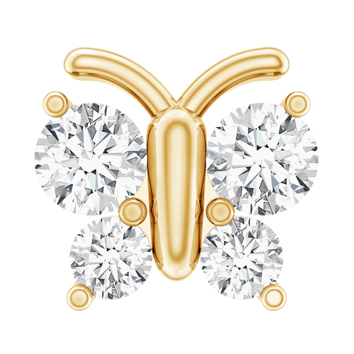 Natural Diamond Butterfly Earring for Cartilage Piercing