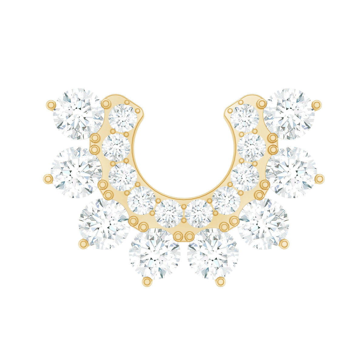 Certified Moissanite Cluster Curved Conch Earring