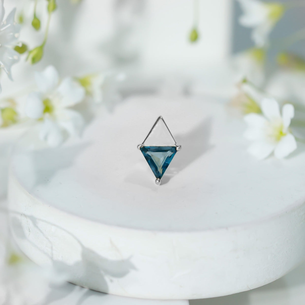 Triangle London Blue Topaz Geometric Earring