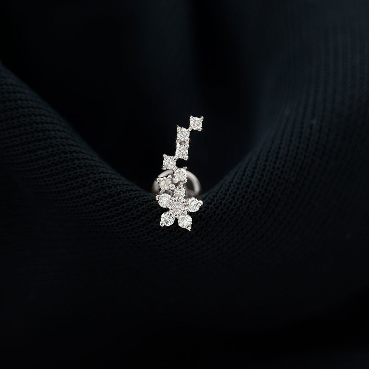 Moissanite Ear Crawler Earring for Cartilage Piercing