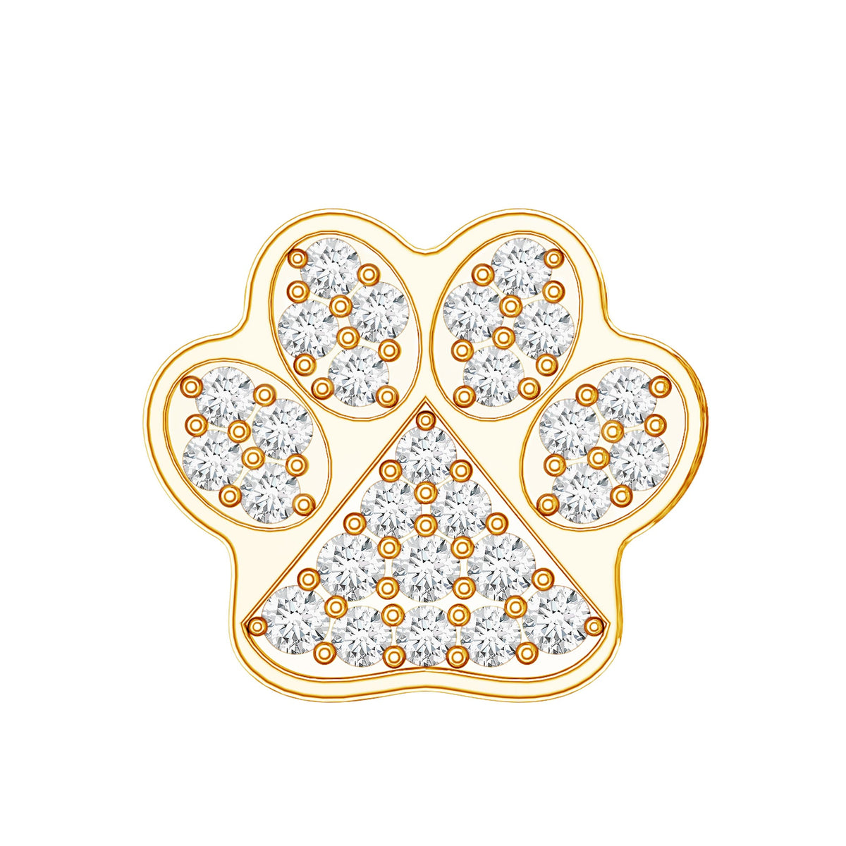 Moissanite Dog Paw Print Earring for Cartilage Piercing