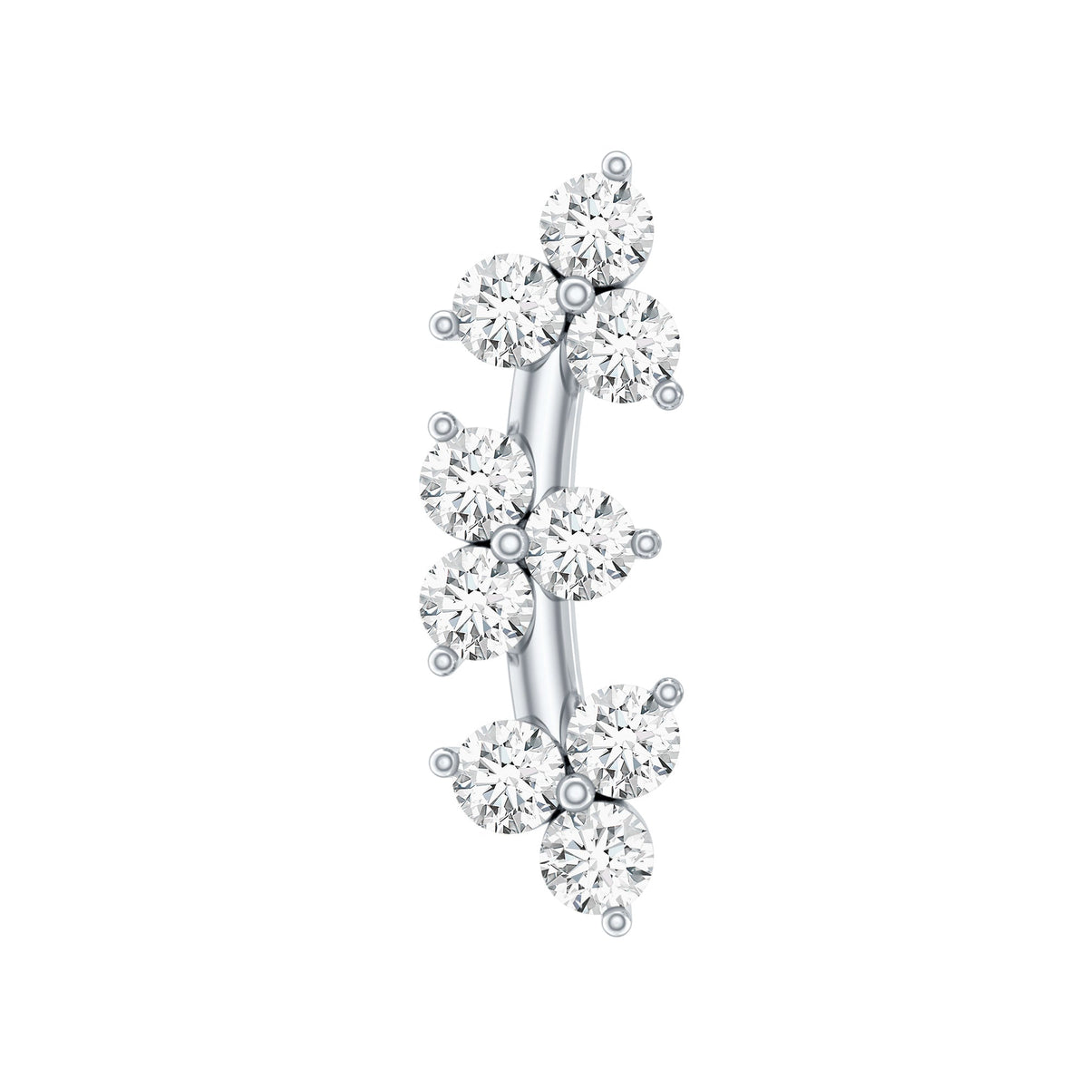 Unique Moissanite Cartilage Climber Earring
