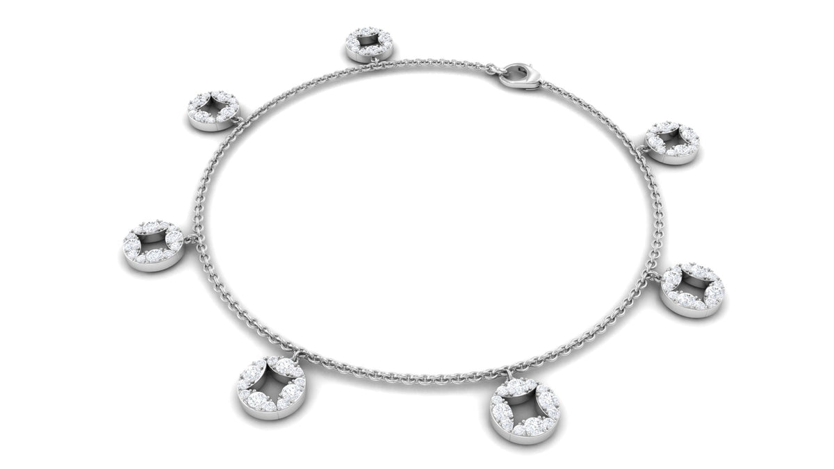 Minimal Moissanite Chain Charm Bracelet for Women