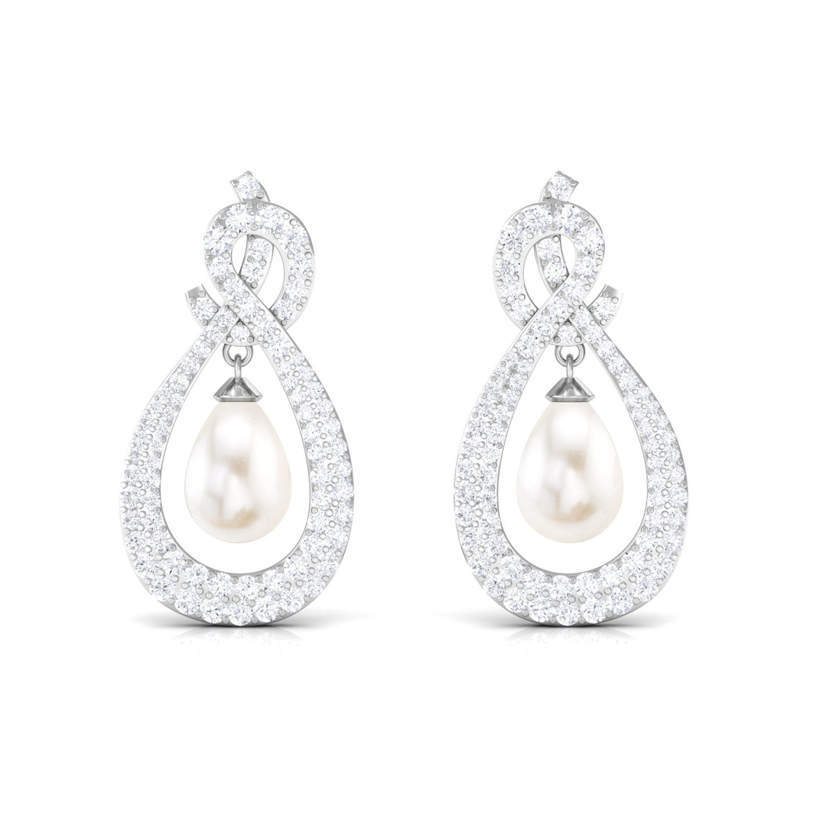 Genuine Freshwater Pearl Teardrop Earrings for Bride
