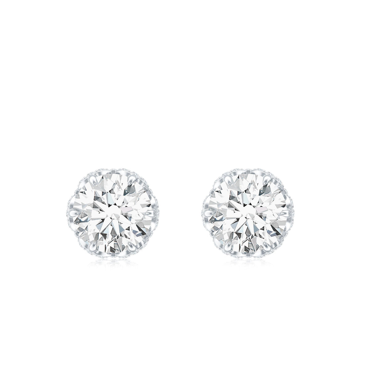 Designer 1 Carat Moissanite Stud Earrings with Screw Back