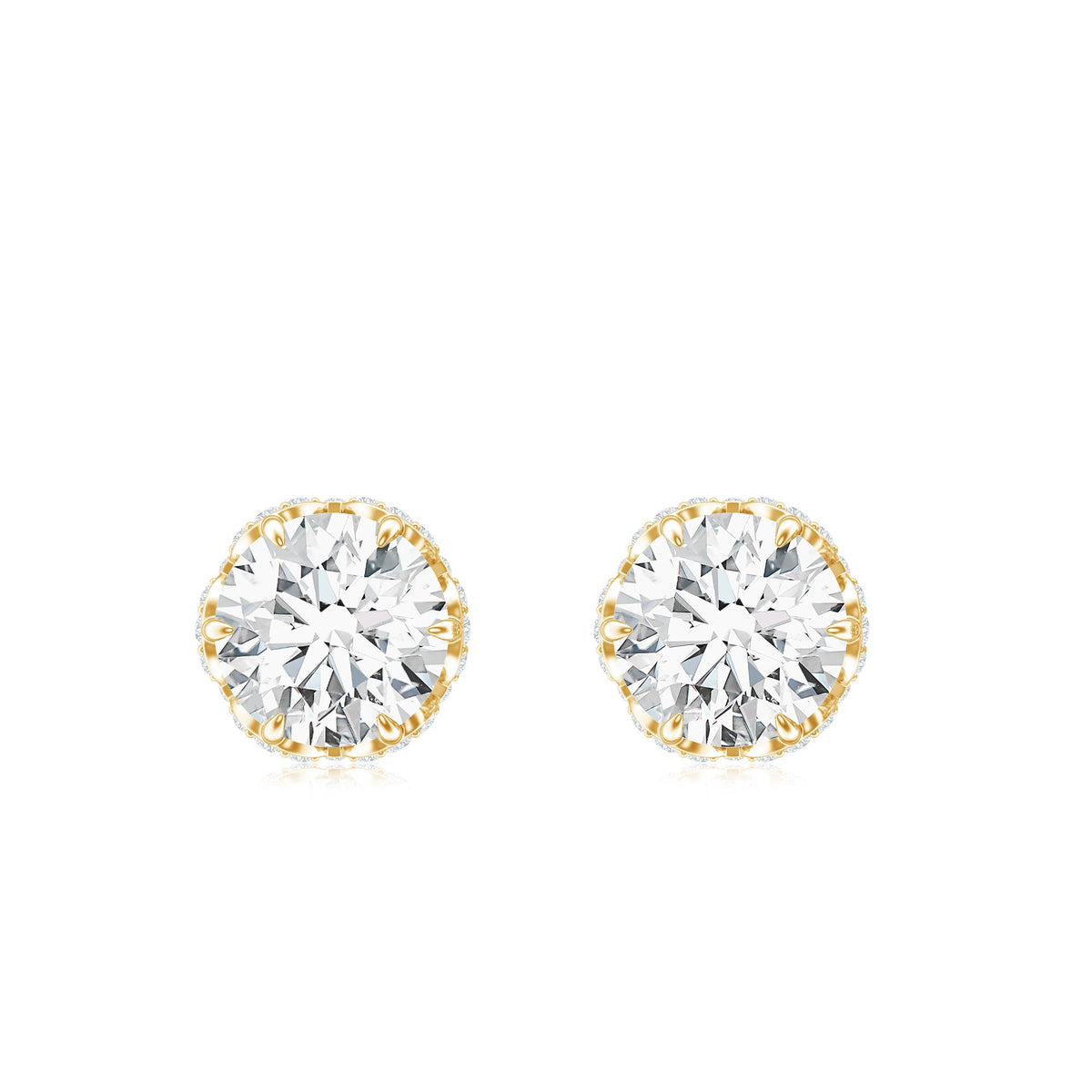 Designer 1 Carat Moissanite Stud Earrings with Screw Back