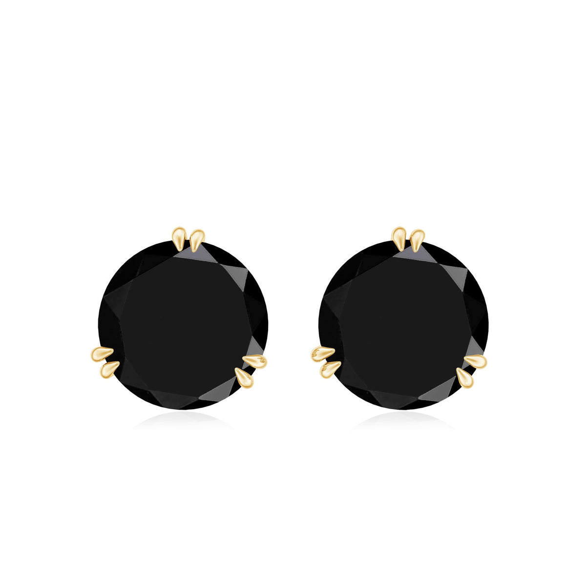 Real Black Onyx December Birthstone Earrings with Screw Back