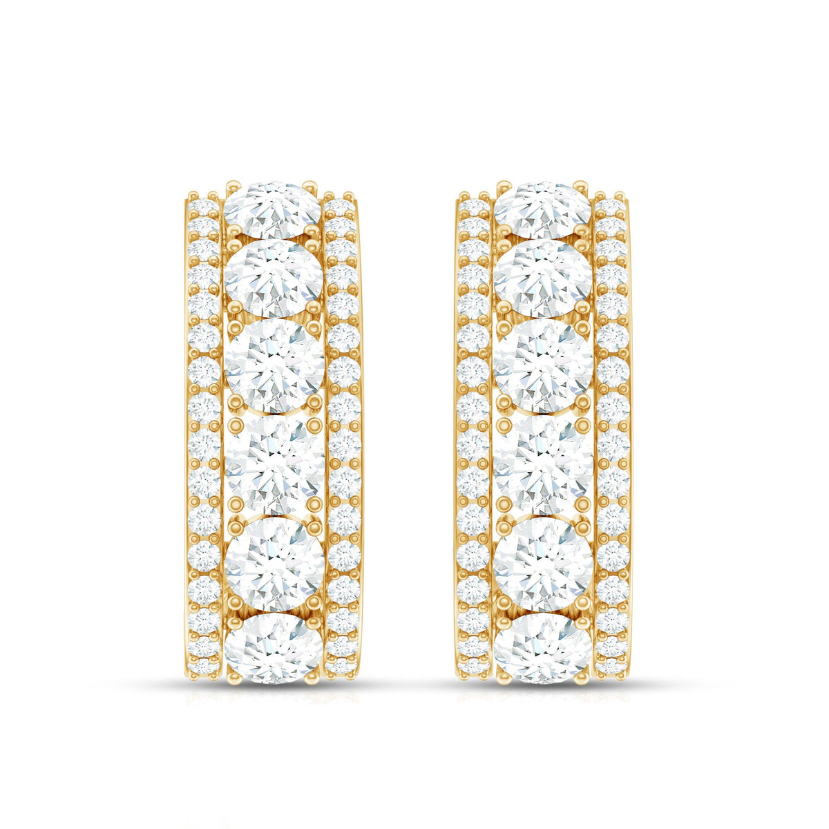 Certified Moissanite J Hoop Earrings for Women