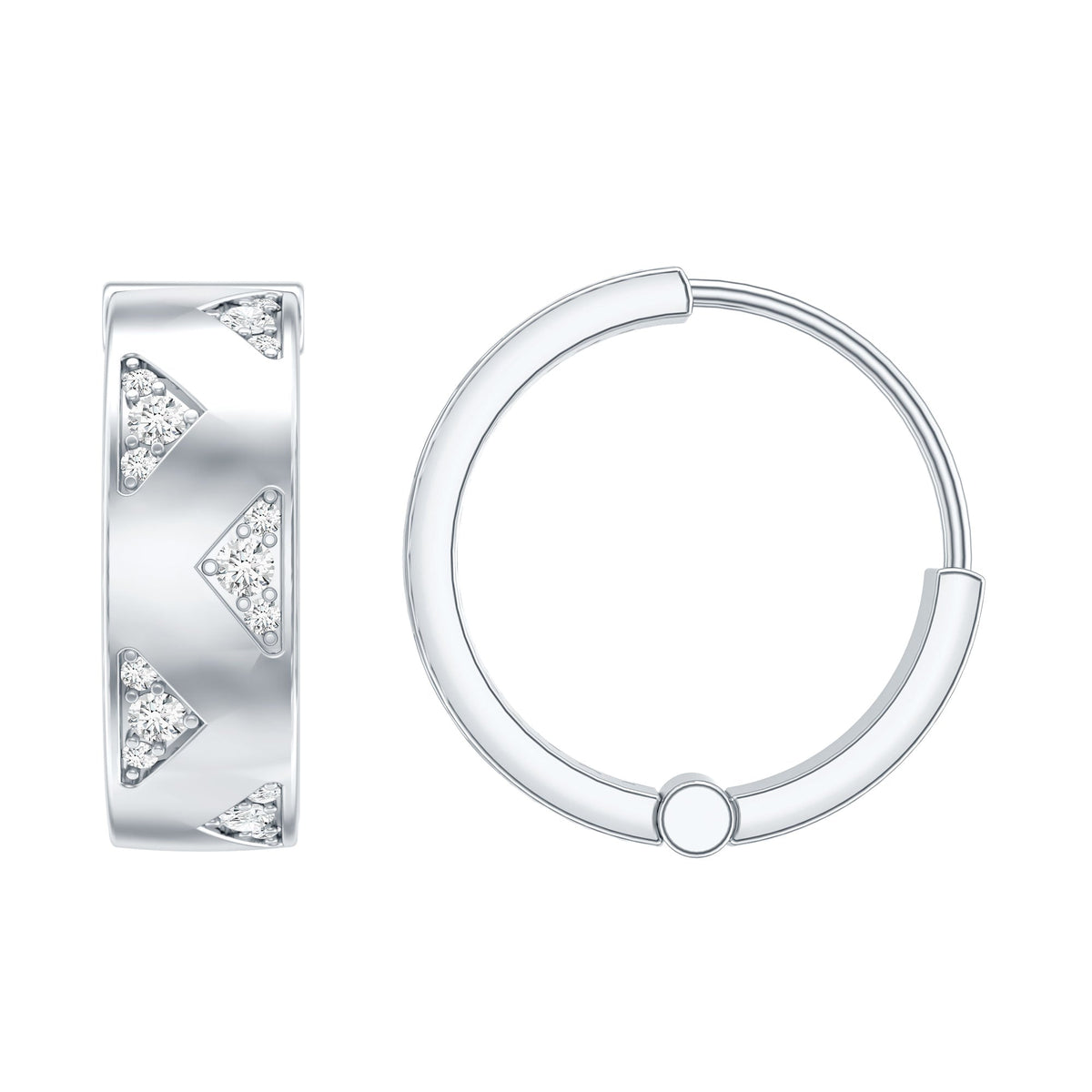 Certified Moissanite Hinged Hoop Earrings for Women