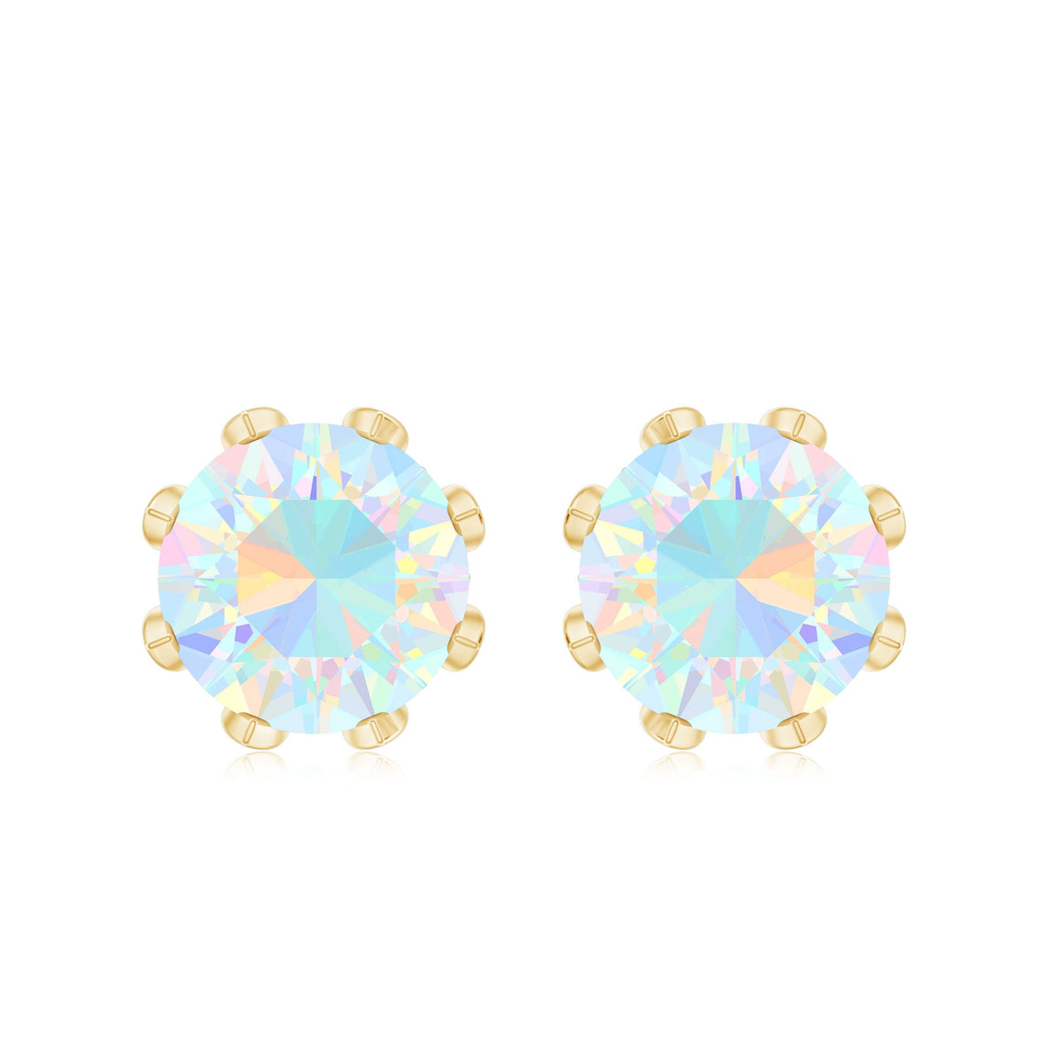Certified Genuine Ethiopian Opal Flower Earrings with Diamond