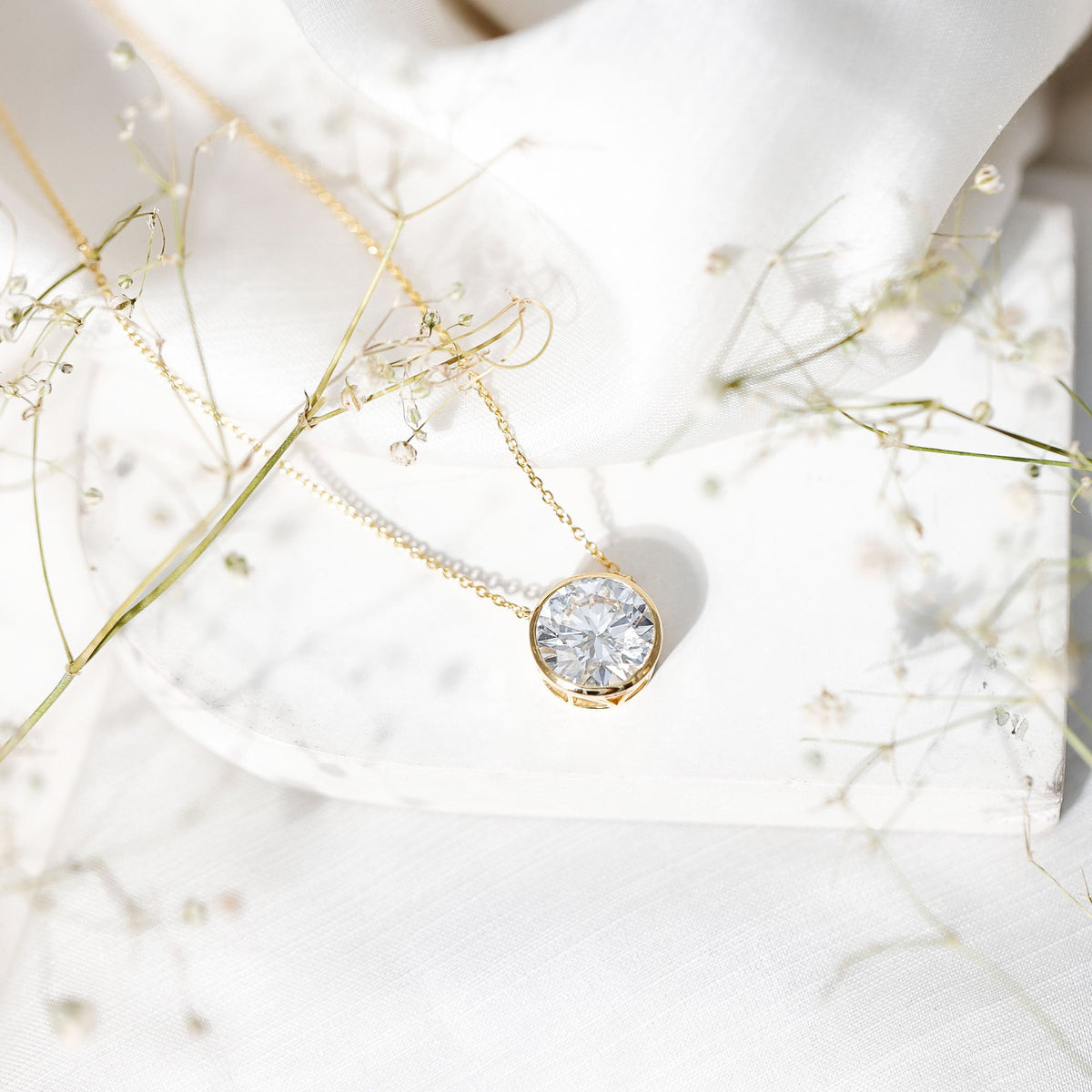 5 Carat Lab Grown Diamond Bridal Necklace with IGI Certificate