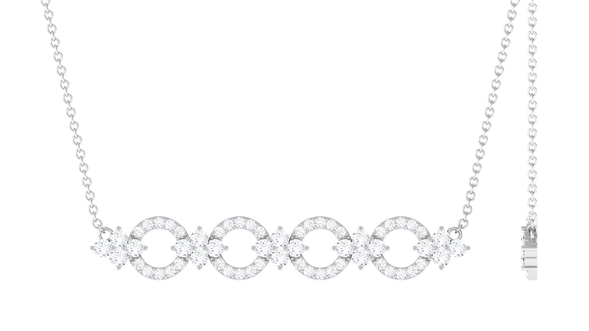 Certified Moissanite Bar Necklace for Women