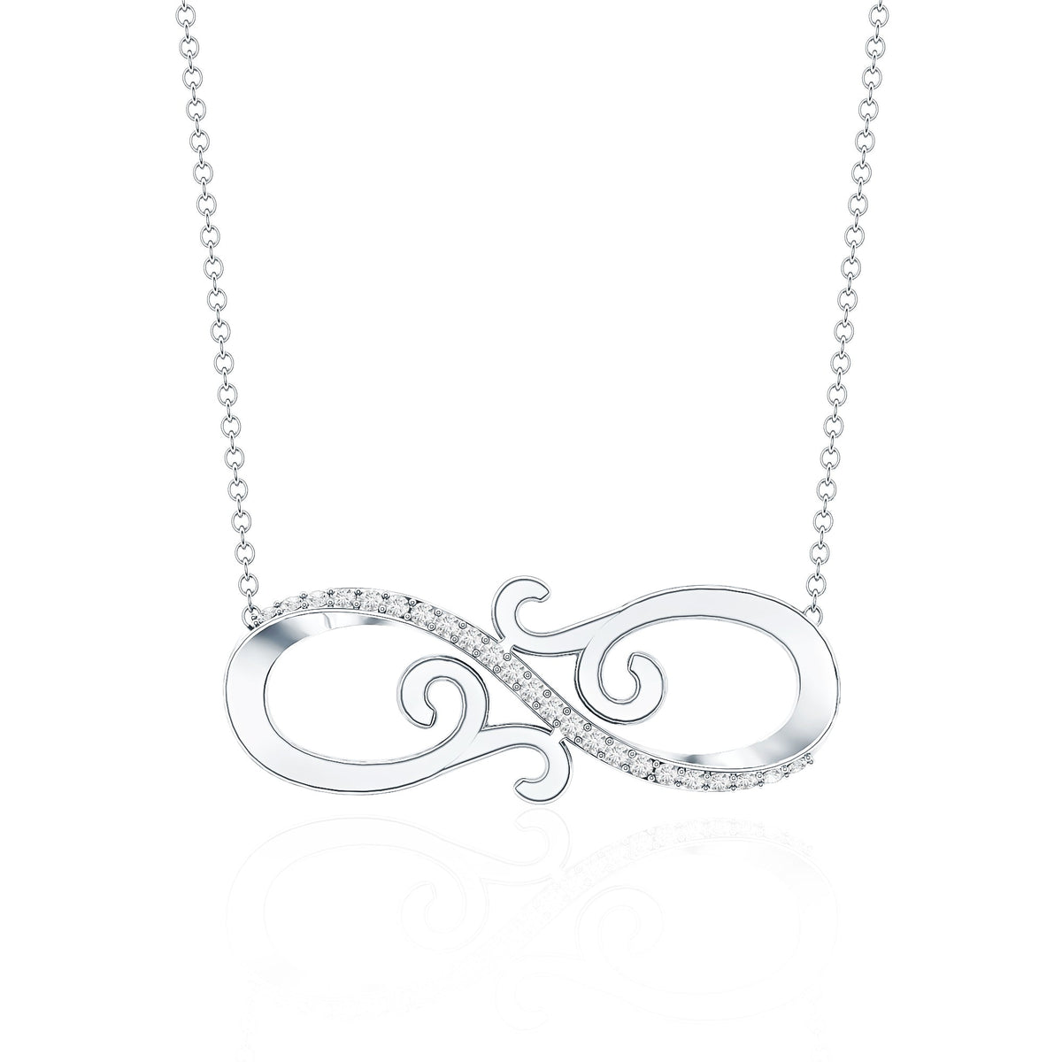 Certified Diamond Infinity Necklace in Prong Setting