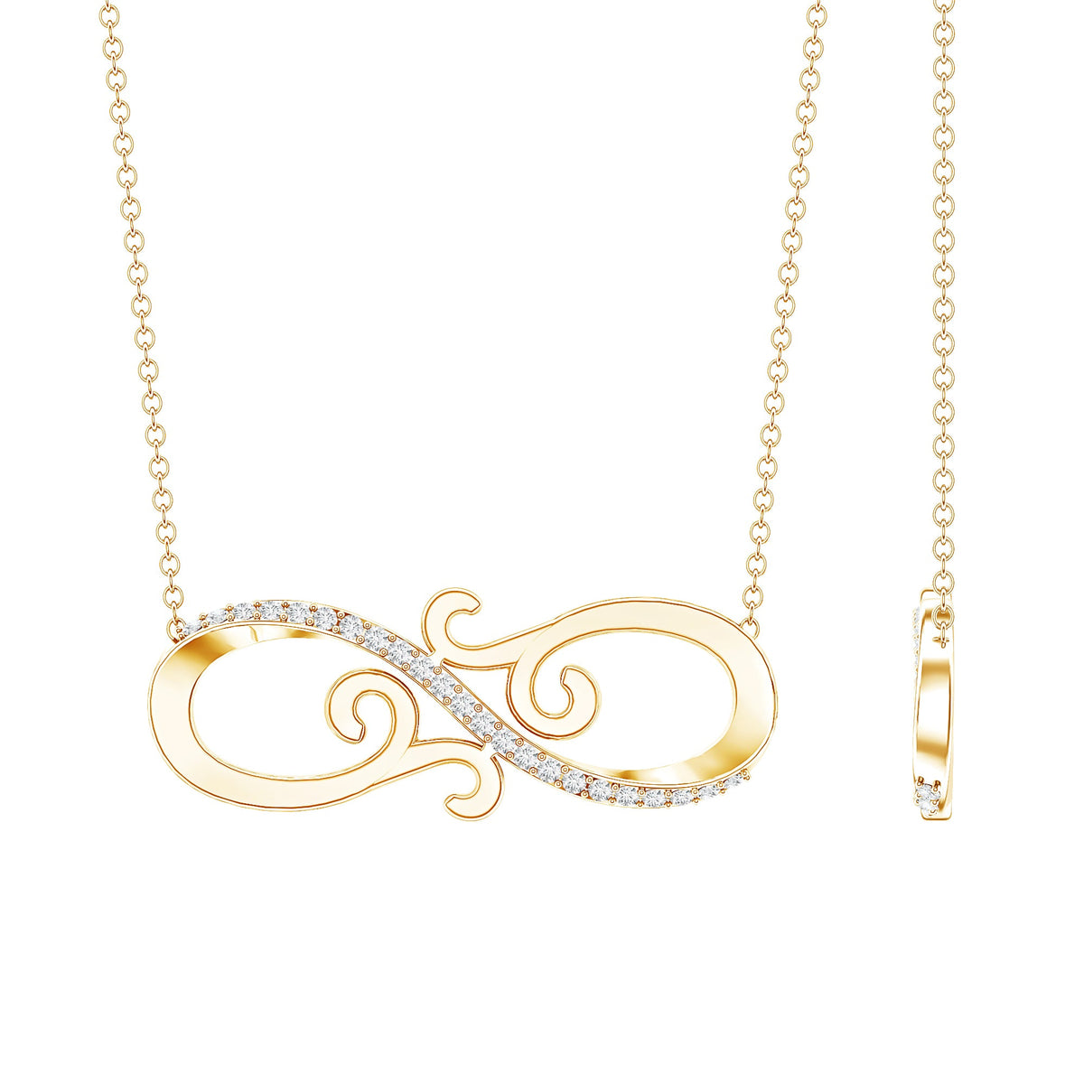 Certified Diamond Infinity Necklace in Prong Setting