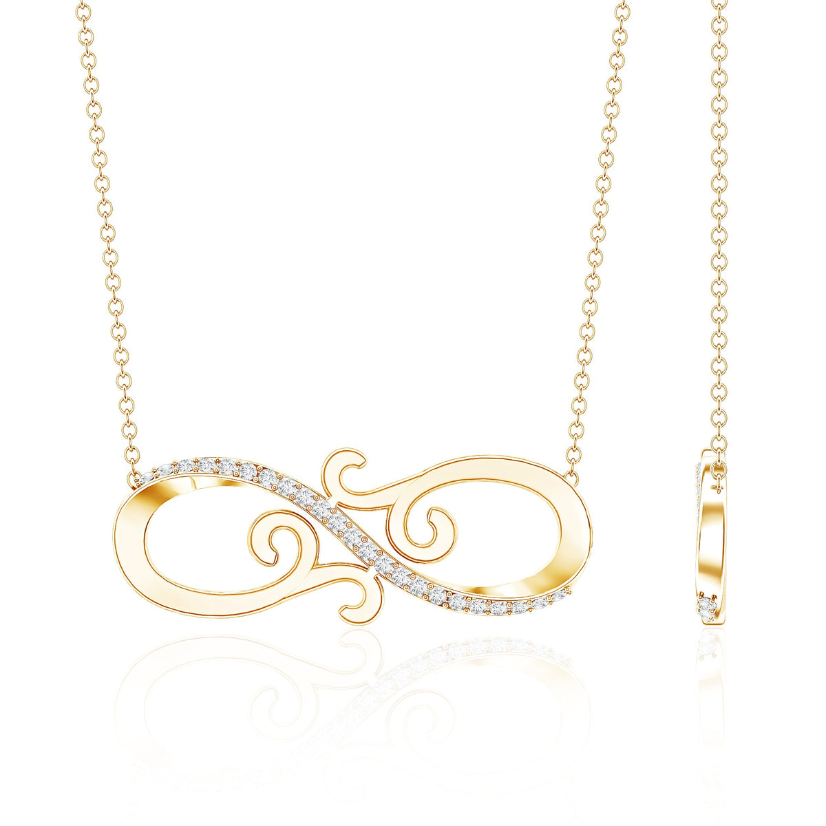 Certified Diamond Infinity Necklace in Prong Setting