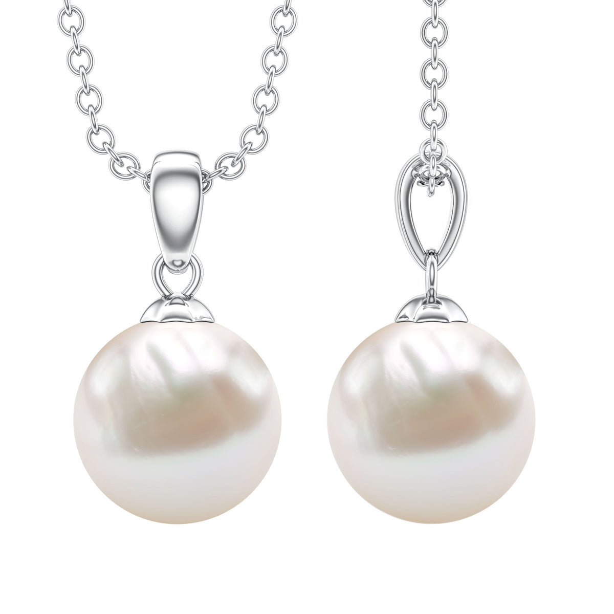 Natural 7.48 Carat Freshwater Pearl Solitaire Pendant Necklace