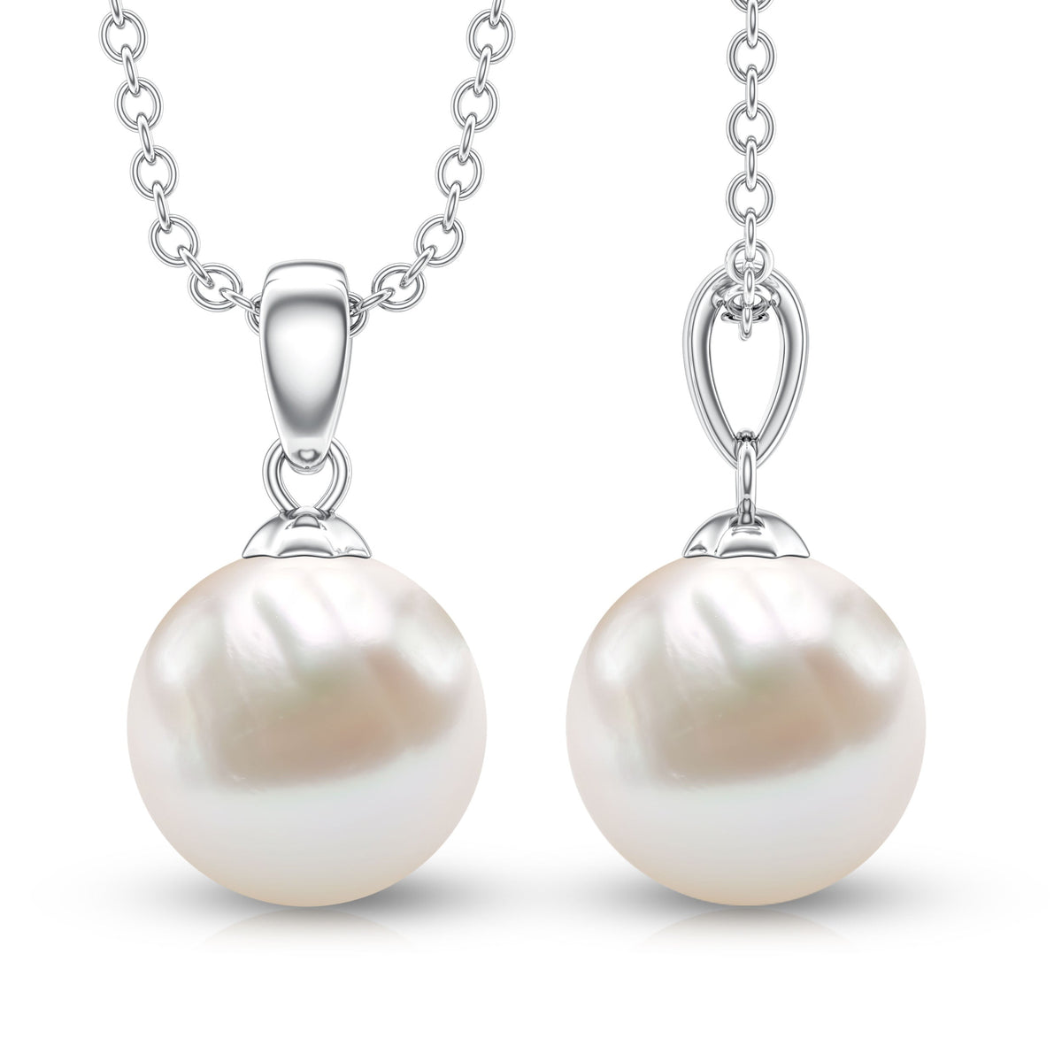 Natural 7.48 Carat Freshwater Pearl Solitaire Pendant Necklace
