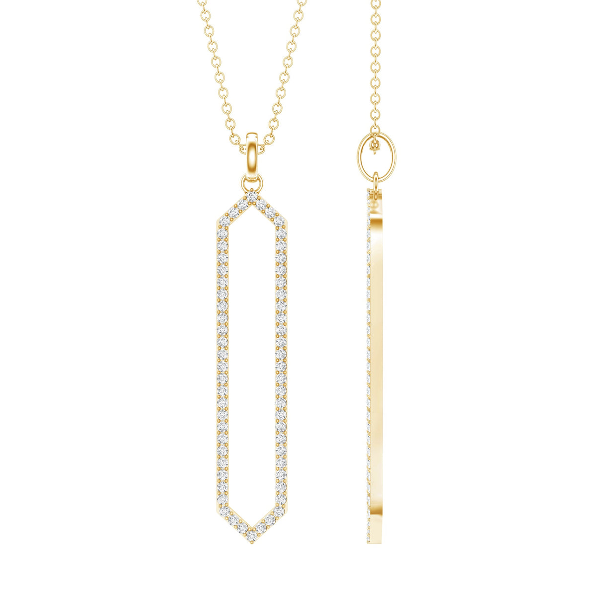 Certified Diamond Geometric Necklace For Women