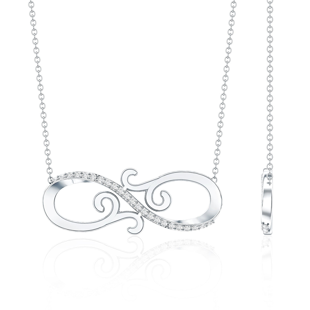 Certified Diamond Infinity Necklace in Prong Setting